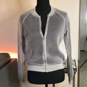 Gray mesh bomber jacket Forever 21
